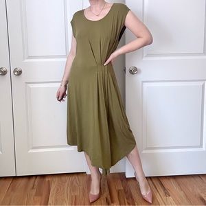 GRACE Jersey Draped Midi Length Dress